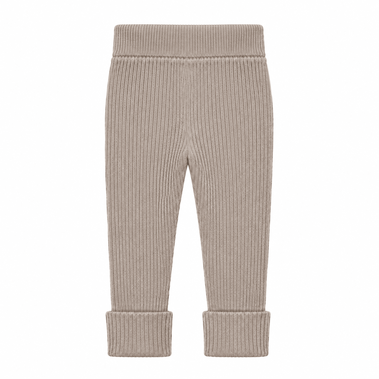 Lynge strikkede leggings i økologisk bomuld sand - 86