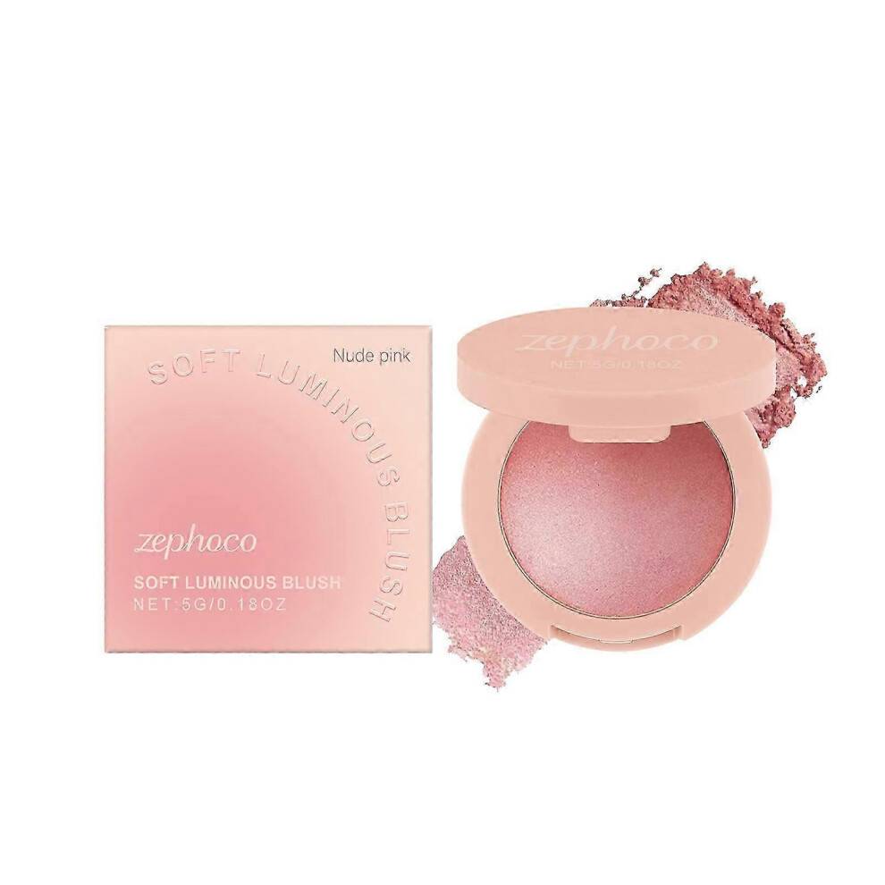 Nude Pink Blush with Luminous Pearl Finish Natural, Buildable, Easy-to-Apply Soft Glow Makeup for Radiant Cheeks, 5g