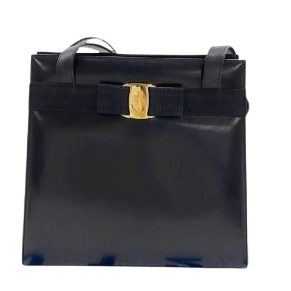 Salvatore Ferragamo Pre-owned Pre-owned Skuldertaske - Vintage - Dame - Sort - ONE SIZE - Uld