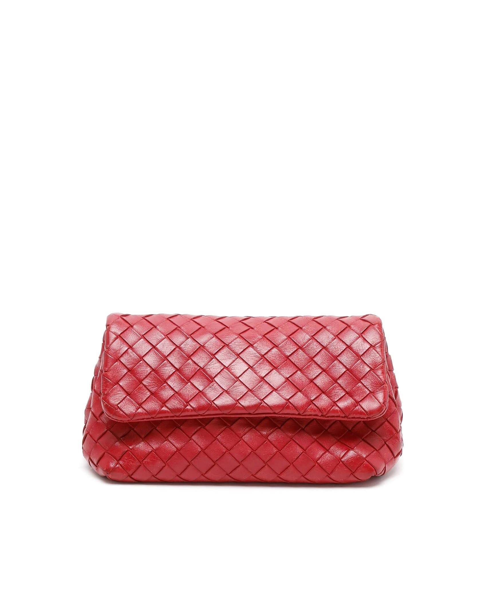 Bottega Veneta Intrecciato Pouch - Red - One Size