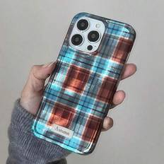 1 st. retro rutigt telefonskal, höstmode, gradient, stötsäkert skyddande skal, lämplig för iPhone17/IPhone17 ProMax/IPhone16 Pro Max/IPhone15 Pro/IPho - Pläd (Multi-size)