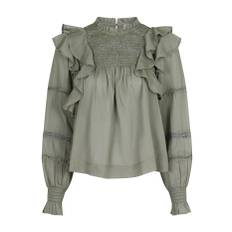 Neo Noir Sarna Voile Bluse Smock Green