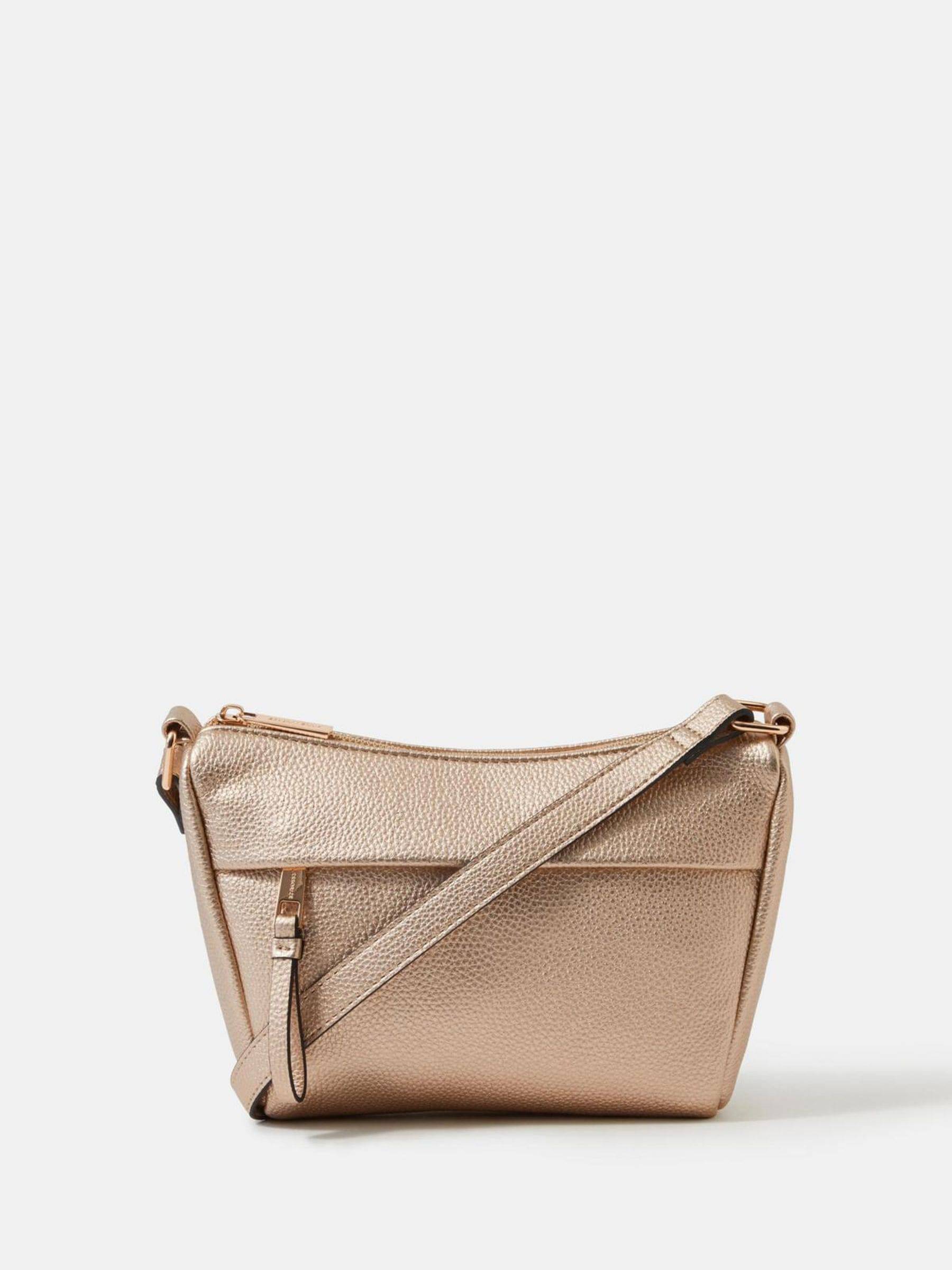 Accessorize Accessorize Gold Zip Front Crossbody Bag