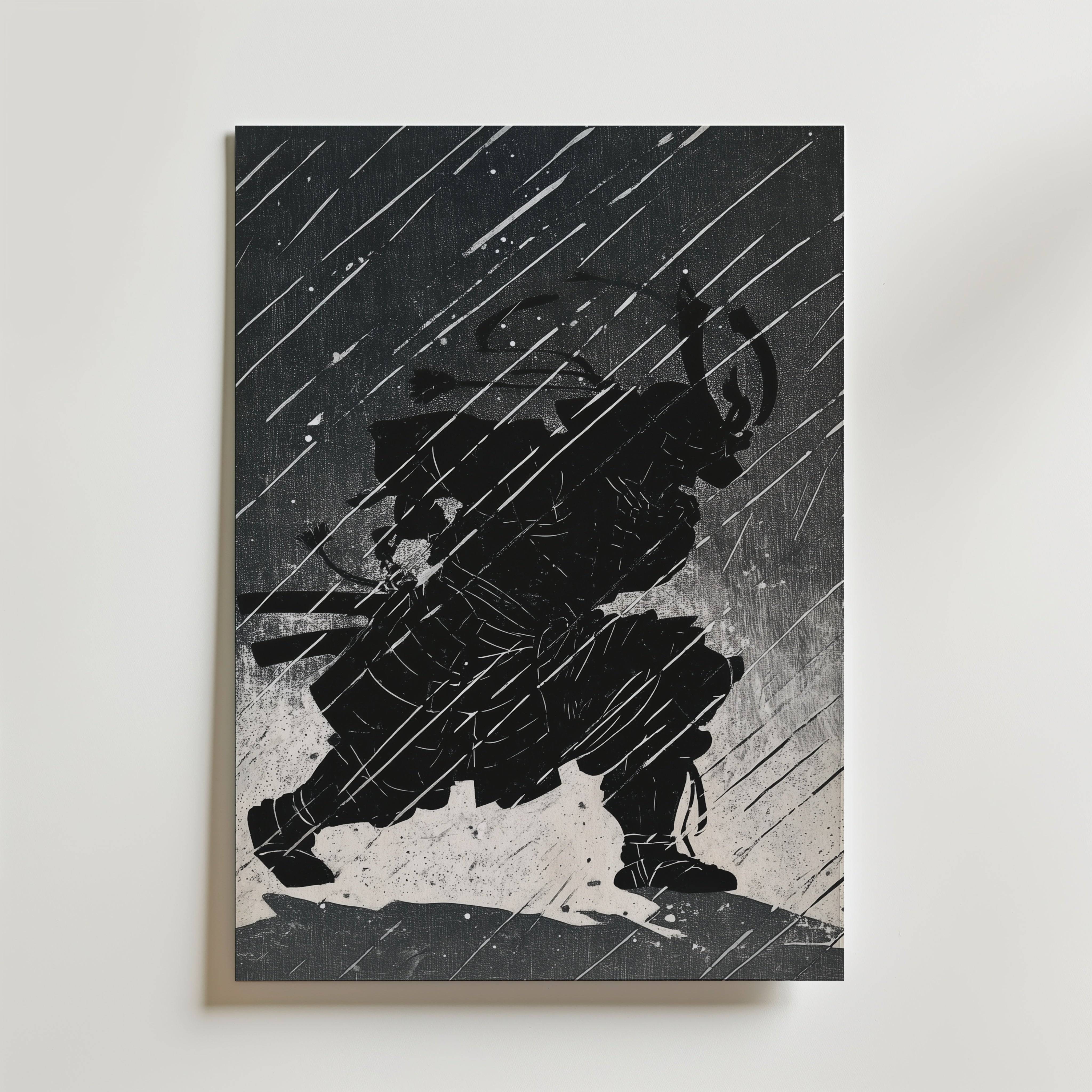 Shadow Samurai Poster - Premium Canvas 70x100 cm