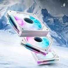 AsiaHorse RGB PC-fläkt 120 mm omvänd blad hölje fläkt 3 stycken [Infinity Mirror] [HDB] 1800RPM ARGB fläkt 5V3PIN ARGB och 12V4PIN PWM-fläkt, 50 000 timmars livslängd AMICI5GT vit omvänd