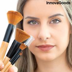 Set med makeup-borstar i trä med bärväska Miset 5 Delar