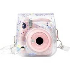 Transparent pvc quicksand väska skydd söt kamera väska väska pu för fuji instax mini 11 väska väska - Lila