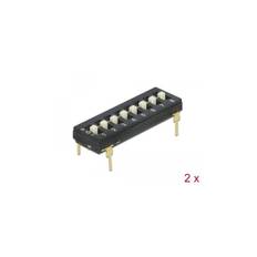 Delock - 66306 - DIP switch Tri-State 8-digit 2.54 mm pitch THT vertical black 2pcs.