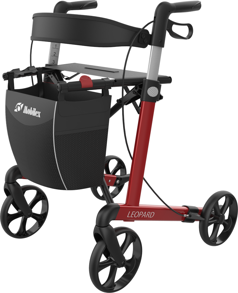 Mobilex Leopard Rollator Leopard Rollator Standard Rød