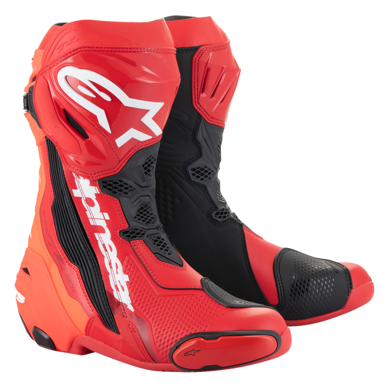 MC-Støvler Alpinestars Supertech R Lysrød/Rød Fluo43 - Rød Fluo - 43
