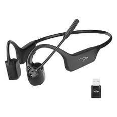 Mairdi Kabellos Knochenschall Kopfhörer mit Mikrofon, Bluetooth 5.3 Open-Ear kopfhörer Headset mit USB Adapter für PC, Perfekt für Home-Office, Remote-Arbeiten, Geschäftstreffen