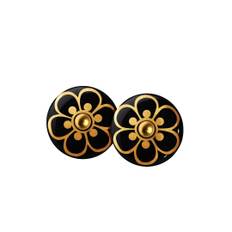 Flora earrings in black and gold. Gilded and porcelain. Scherning Copenhagen