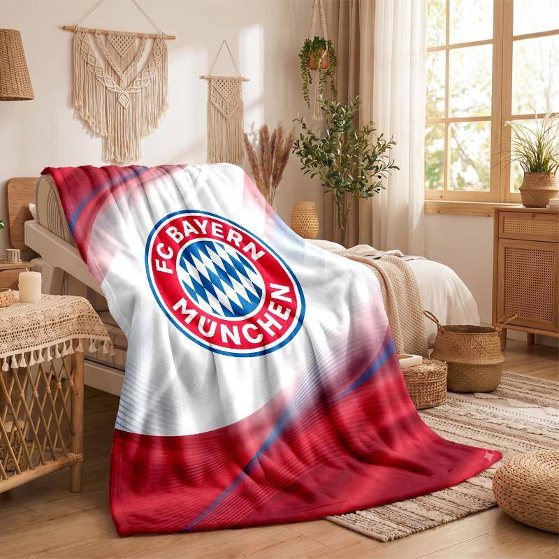 Bayern München Temat Fleecefilt Mysig Mjuk Plyschfilt För Sovrum Soffa Resa