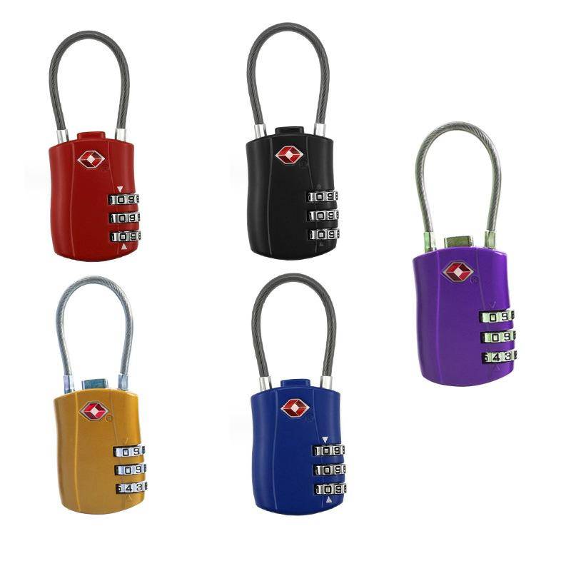 TSA Customs Code Lock Portabelt Stöldskydd 3-siffrigt kombination Lösenordslås Resa Bagage Säkerhetsverktyg Skåp Lås