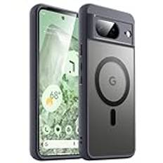 JETech Magnetisk Skal för Google Pixel 8 6,2-Tum 2023, Kompatibel med MagSafe, Genomskinlig Matt Baksida Stötsäker Telefon Case (Hazel)