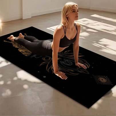 1 st. 71*22 tums yogamatta, olika mönster tillgängliga, halkfri, extra bred och tjock, lämplig för yogaträning hemma och för nybörjare - Multifärgad (180*57 cm)