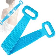 HOTLIKE Silikonryggskrubbare för Dusch, 90cm Långt Badkroppsborste, Ryggskrubb Dubbelsidig Duschborste Cellulitmassager, Kroppsborste Badborste Massageborste Peeling Borste för Män Kvinnor (90CM, Blå)