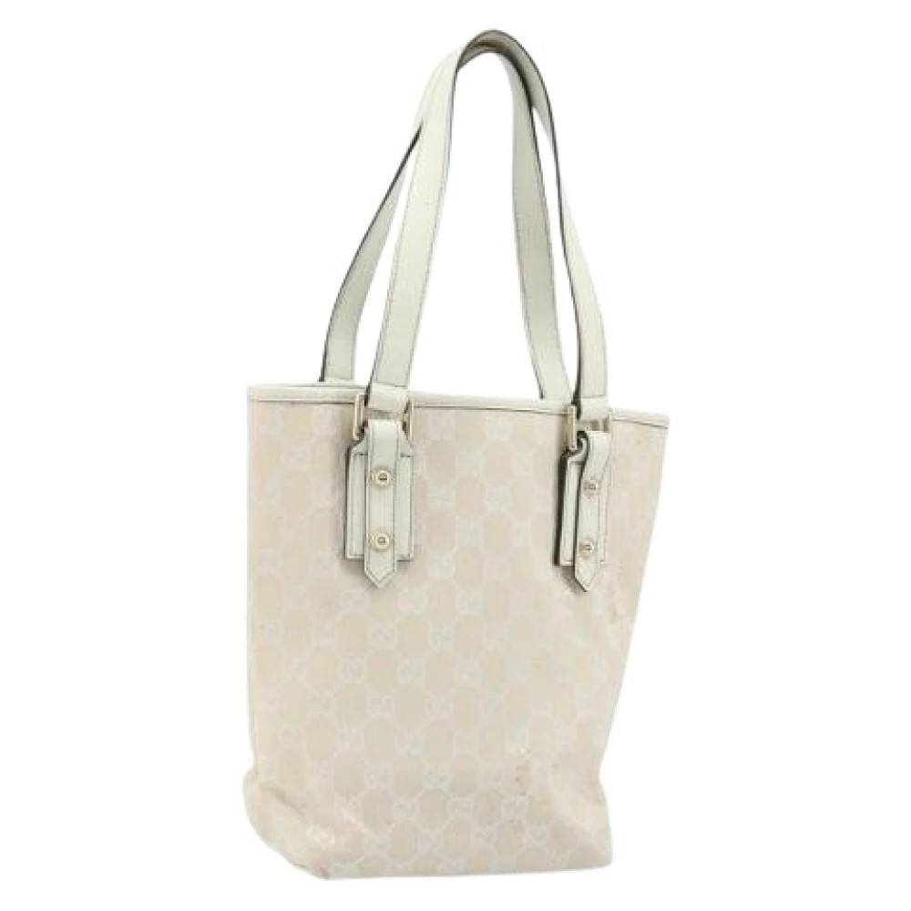 Gucci Vintage Pre-owned GG Canvas Tote Bag - Vintage - Dame - Hvid - ONE SIZE - Uld