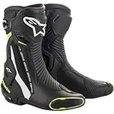 Alpinestars Unisex SMX Plus V2 Boots Svart/Vit/Fluo Red motorcykelstövlar, Svart vit gul fluo, 47 EU