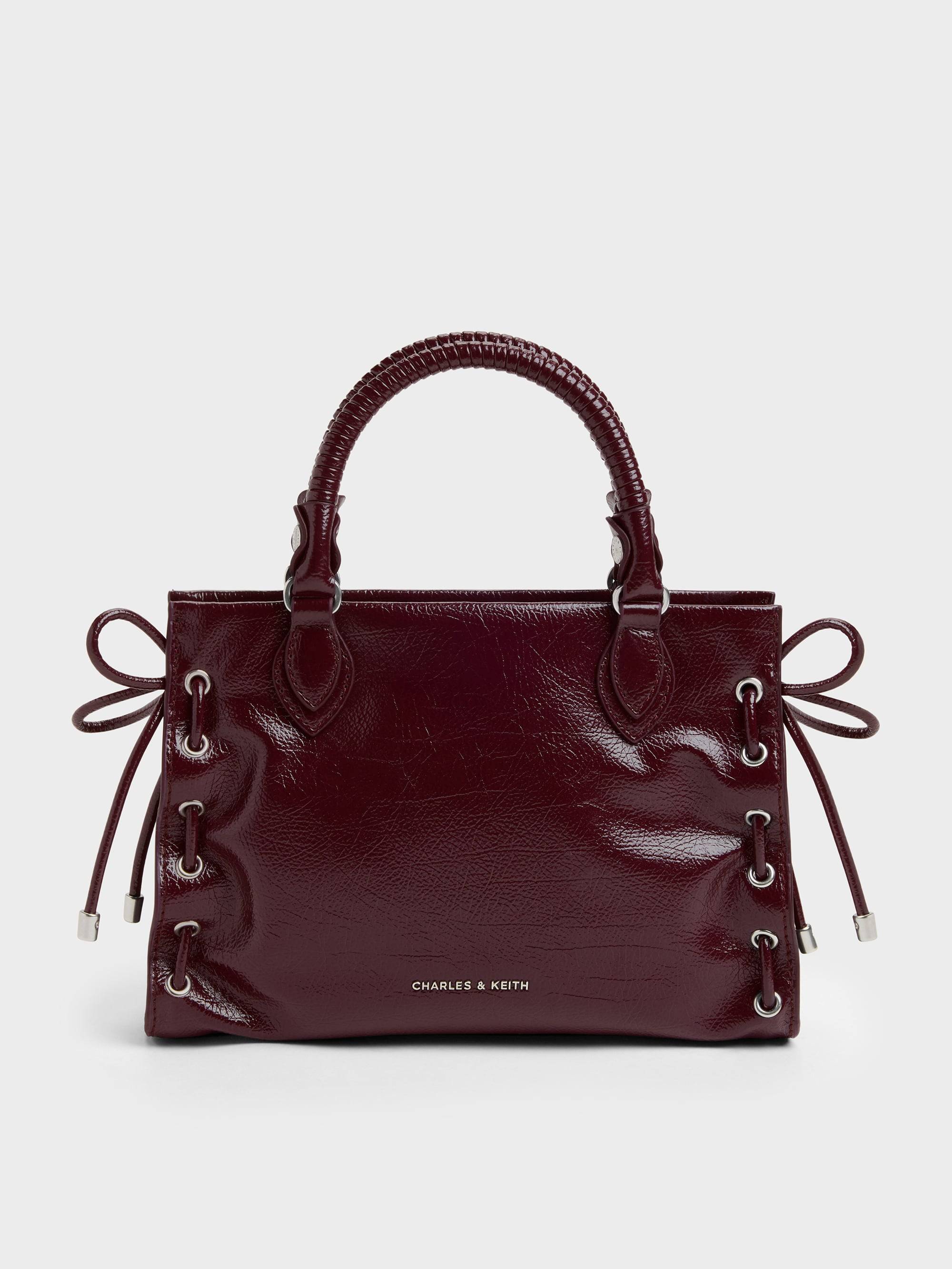 CHARLES & KEITH - Mini Nylah Grommet Lace-Up Tote Bag