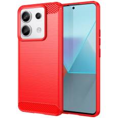 Xiaomi Redmi Note 13 Pro 5G Cover Børstet Karbonfibertekstur Rød