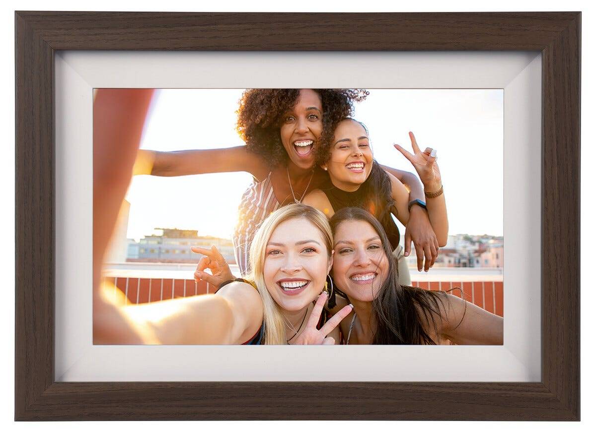 Exibel Digital fotoram 10,1 tum med WiFi, Valnöt