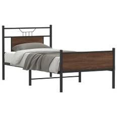 vidaXL Sängram utan madrass brun ek 90x190 cm konstruerad trä