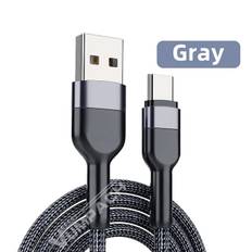 Snabb USB-C-kabel C-type C-kabel Hurtigopladningsdatakabel Oplader til Samsung s21 xiaomi Vivio Iphone 16 15 Huawei Opladningskabel grå（PA)
