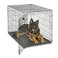 MidWest Homes for Pets iCrate Modell 1548DDU Hundebox, ca. 122 cm lang, mit Einzeltür, auslaufsicherer Bodenwanne, Bodenschutzfüßen, Trenneinsatz und patentierten Funktionen, schwarz