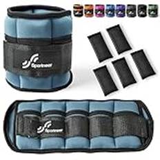 Sportneer Viktmanschetter, justerbara ankelvikter set, fot-/handledsvikt manschetter, 0,45–1,6 kg (per fotled)/0,9–3,2 kg (per par), ett par