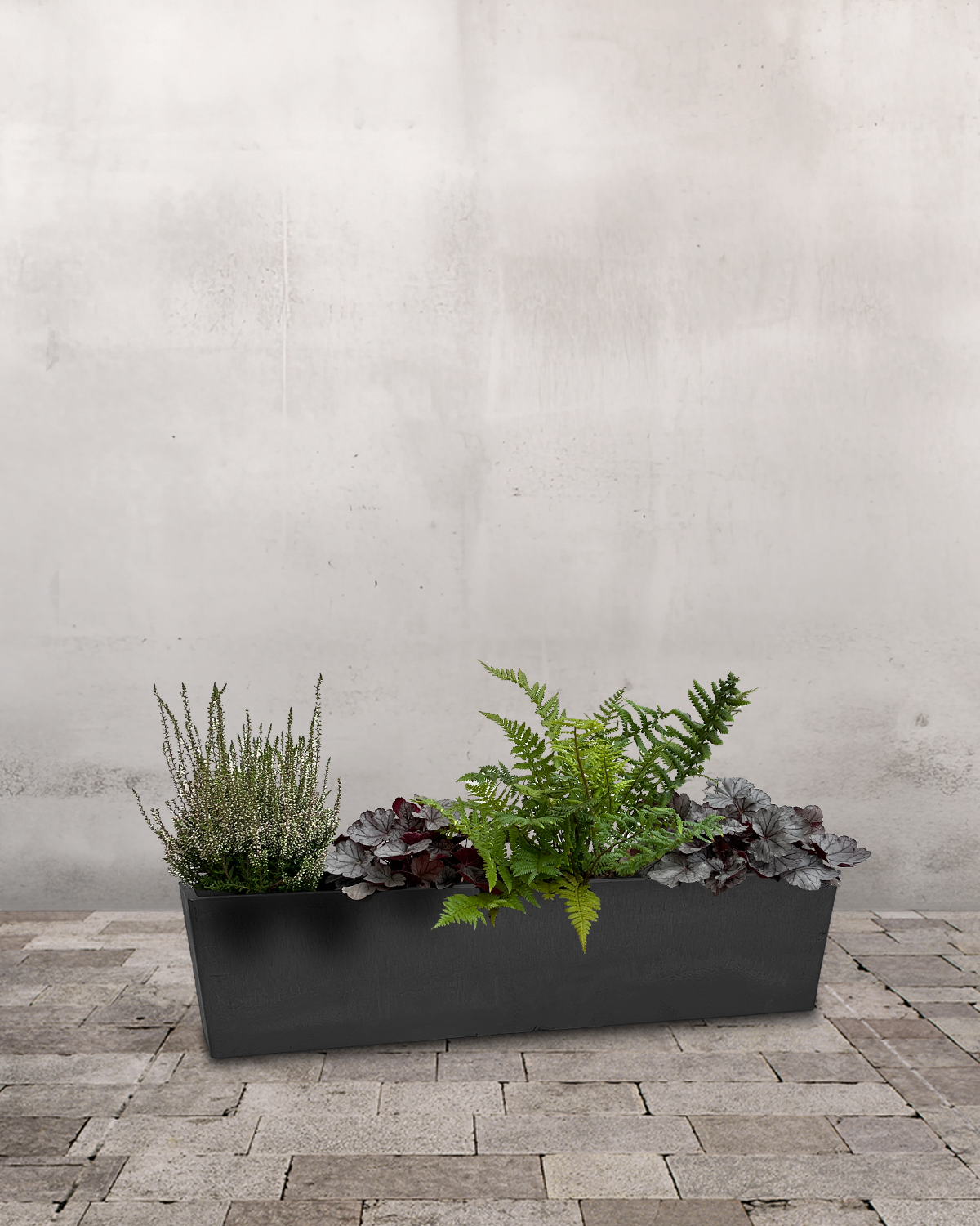 Farverig Efterårsaltankasse - 55 cm / Sort / Med ophæng