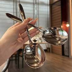 1 st/2 st/3 st/6 st premium rostfritt stål stor serveringssked, tjock serveringssked, cateringsked, restaurangserveringssked, storlek: 21 cm längd x 6 - Silver (1 st,2 st,3 st,6 st)