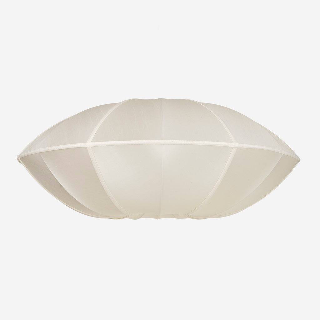 Oi Soi Oi - Round Flat Silk Lampeskærm , Offwhite - Med fatning