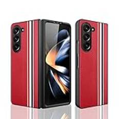 Telefonstödfodral For Samsung Galaxy Z Fold 5 slim shockproof Case,Full Body Protective Cover[Built-In Screen Protective Film]Back Slim Protective Anti-Fingerprint & Anti-Scratch Soft Lining(Rosso)