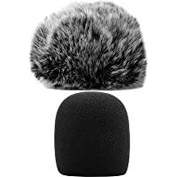 ChromLives Mikrofonskydd, lurvigt skydd skumskydd kompatibelt med Blue Yeti, Yeti Pro kondensor (Furry & Foam Combo 2-pack)