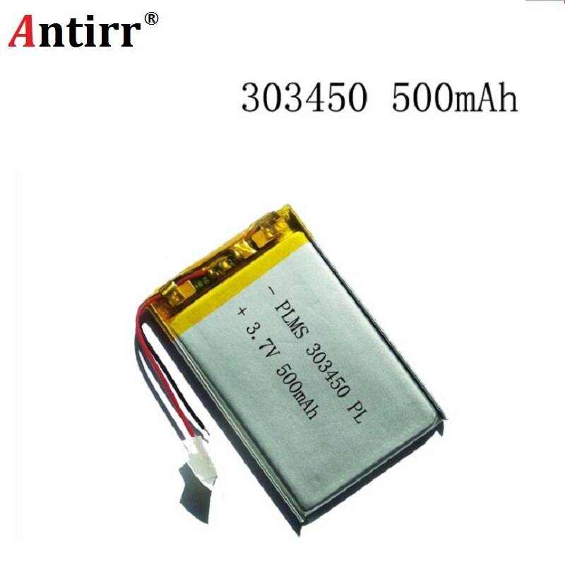 3.7v 500 mah 303450 litiumpolymer uppladdningsbart batteri för mp3 mp4 mp5 gps psp mobil bluetooth