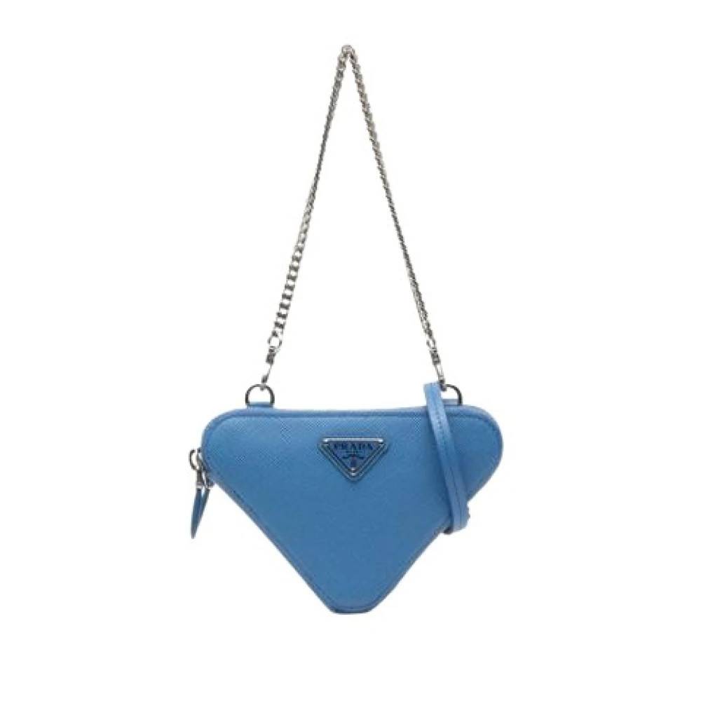 Prada Vintage Pre-owned Vintage Saffiano Crossbody Bag - Vintage - Dame - Blå - ONE SIZE - Uld