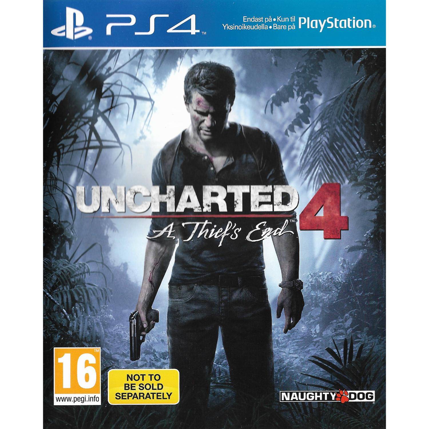 Uncharted 4 A Thiefs End Playstation 4 PS4 Bundle Copy Nordic (Begagnad)