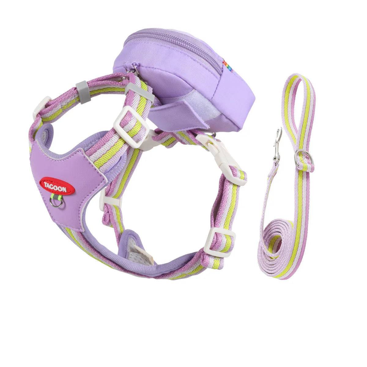 Dog Harness & Lead Set – Padded Vest Harness with Reflective Strips for Small & Medium Dogs - three-piece set / S (S)