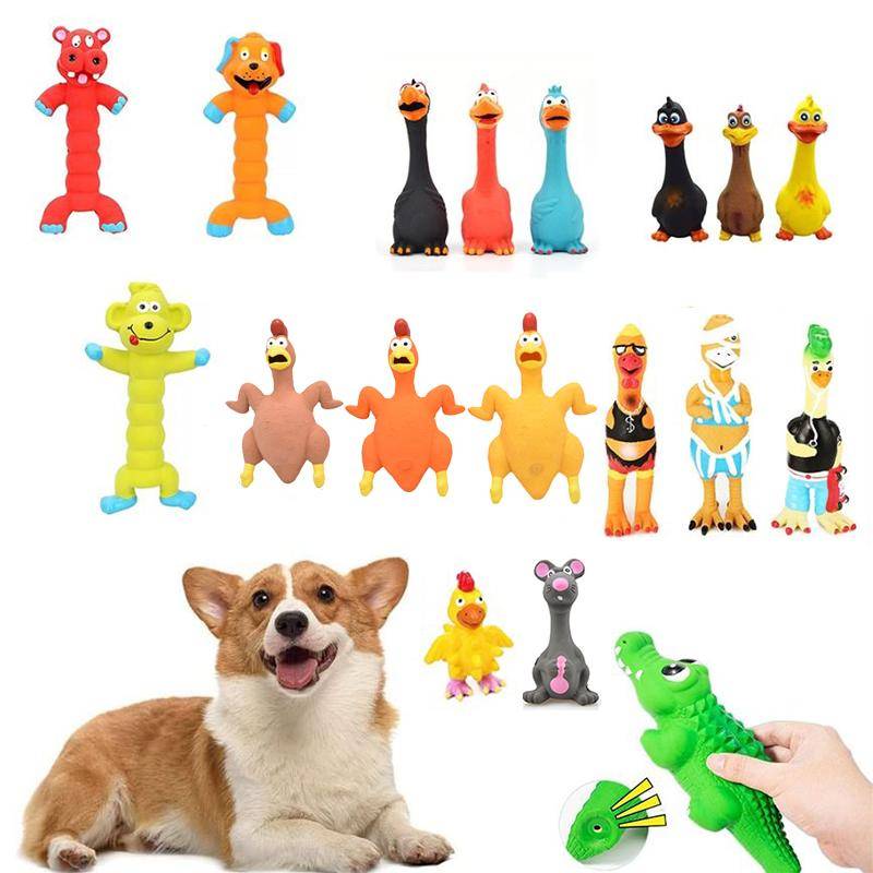 Pipiga Hundgummileksaker Hund Latex Tuggdjur Kyckling Djur Bittålig Valp Ljudleksak Hundtillbehör För Liten Mellan Stor Hund