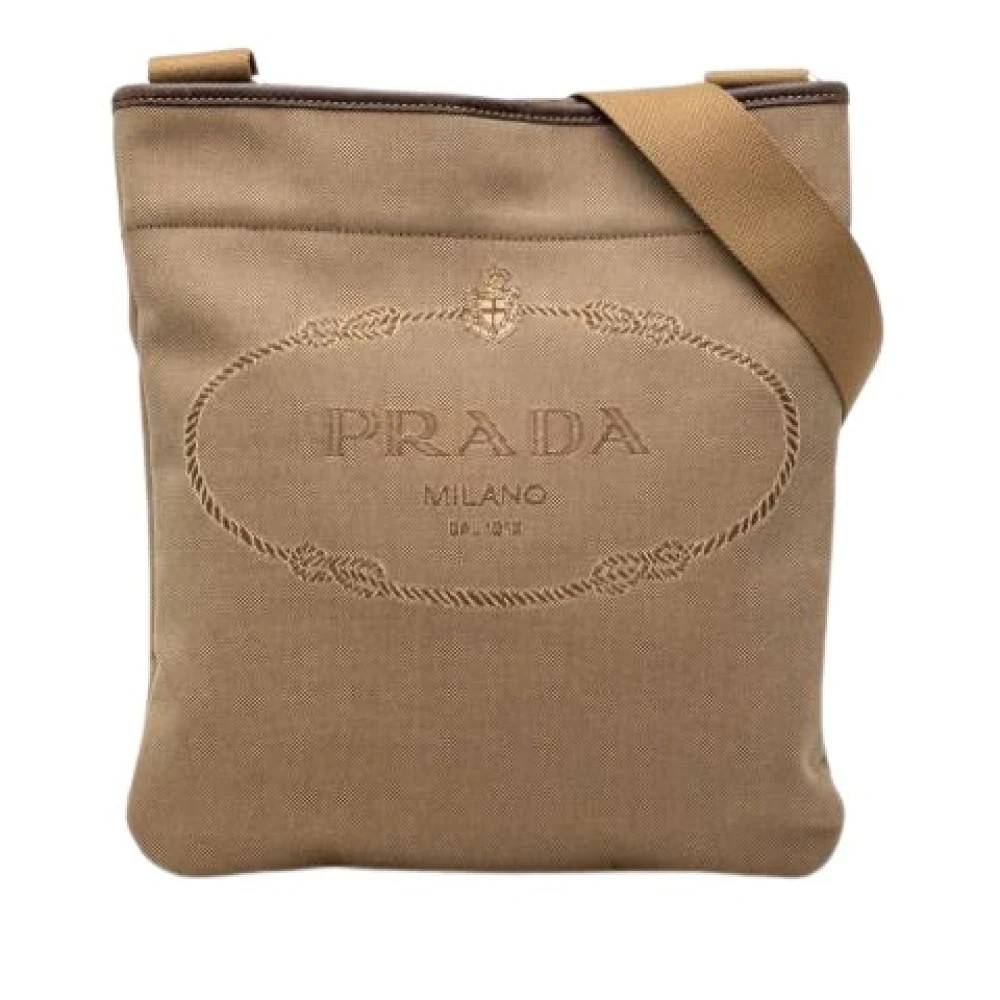 Prada Vintage Pre-owned Vintage Crossbody Taske - Vintage - Dame - Beige - ONE SIZE - Uld