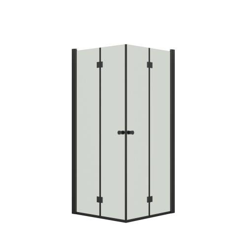 Dansani Match brusehjørne, model B+B, 87x97 cm, klart glas, sort profil