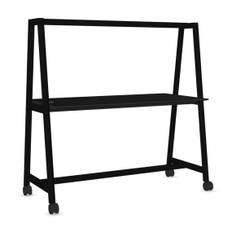 Højt projektbord Nova Wood - Med hjul, HPL, Design Ash Stained Black / Black Fenix