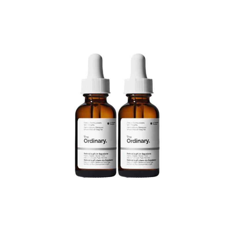 The Ordinary Retinol 0,5% i Squalane 30 ml 2 st Jämn hudton Utjämnande Serum Set