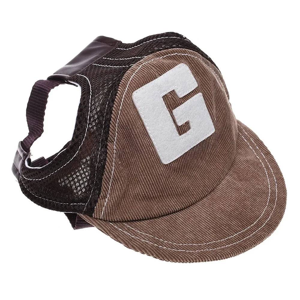 Dog Baseball Cap with Ear Holes - Adjustable Sunscreen Hat for Small and Large Dogs - Coffee / L (L)