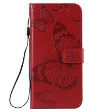 Butterfly läder Huawei P Smart 2019 fodral - Röd