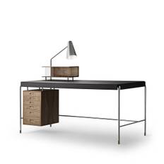 Carl Hansen & Søn AJ52 Society Table skrivbord Lackad valnöt inkl. belysning 160 cm