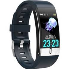 Bakeey e66 termometer armband ecg+ppg puls blodtryck o2 monitor smart usb laddning smart klocka kvinnor m&#xE4;n - Bl&#xE5;