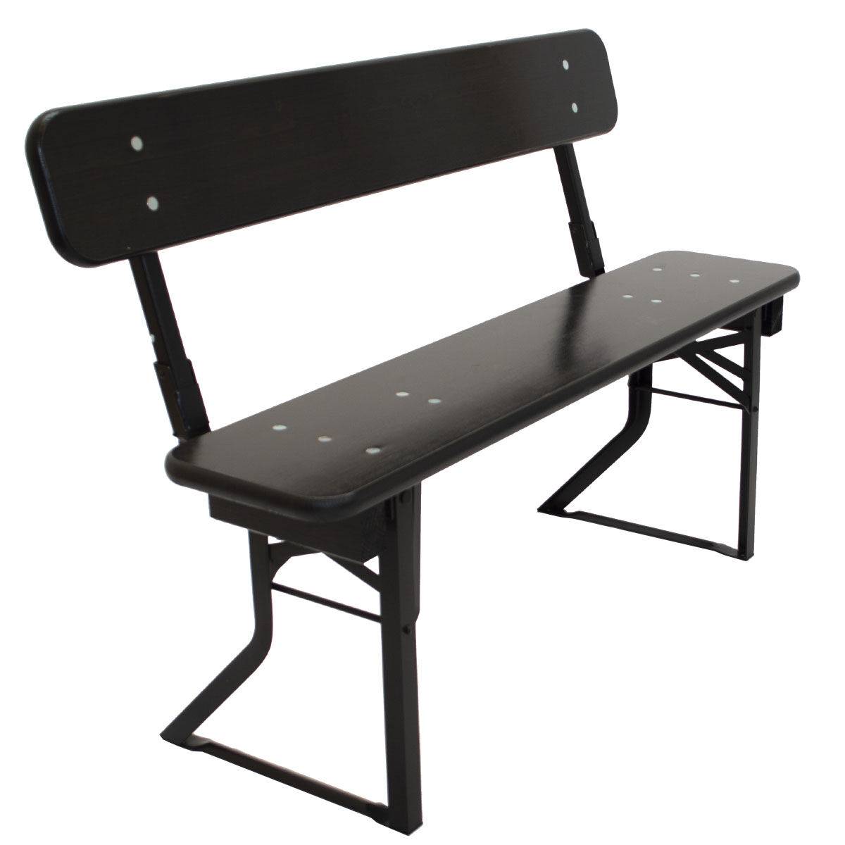 Brau balkon bænk 27x120 cm m. ryglæn - Sort -sort.