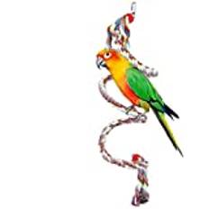 Bird Rope Perch, 63 Inch Parrot Swing Climbing Spiral Standing Toys Develop Bird's Coordination and Balance for Large and Medium Small Parrots